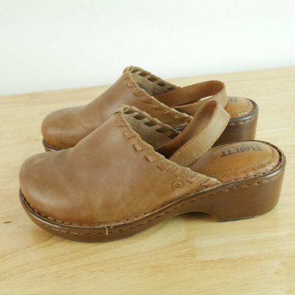 Born Telly Clog Size 8 Brown Leather Slingback Mule Boho Western Y2K Shoes - Picture 6 of 12